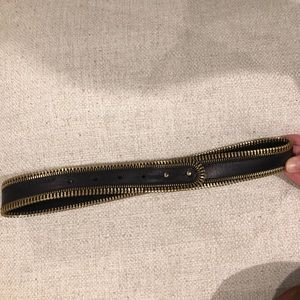 Armani exchange exposed zipper belt